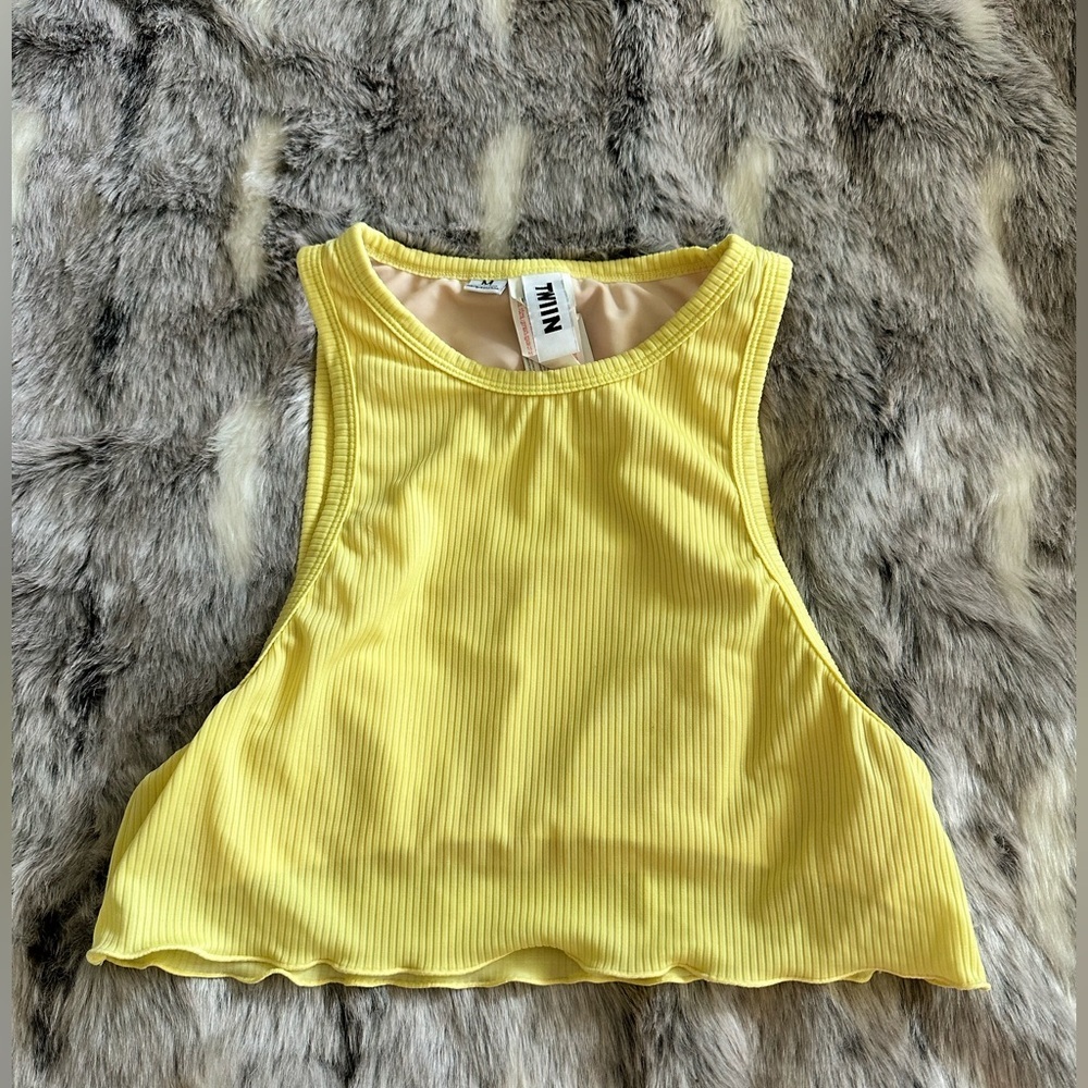 Twiin Ribbed yellow tankini top size medium M